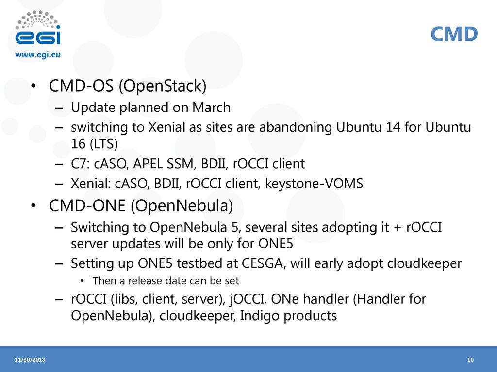 CMD CMD-OS (OpenStack) CMD-ONE (OpenNebula) Update planned on March