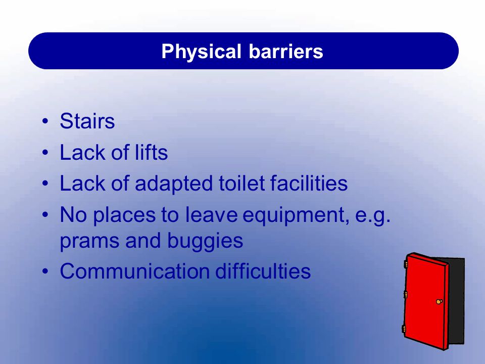 Lack of adapted toilet facilities