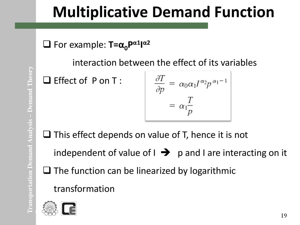 DEMAND THEORY III Meeghat Habibian Transportation Demand Analysis - ppt ...