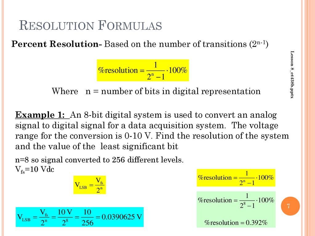 resolution of analog to digital converter