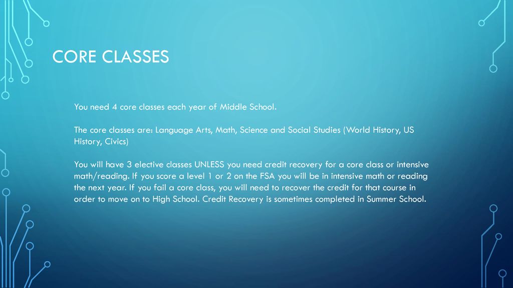 Middle school requirements ppt download