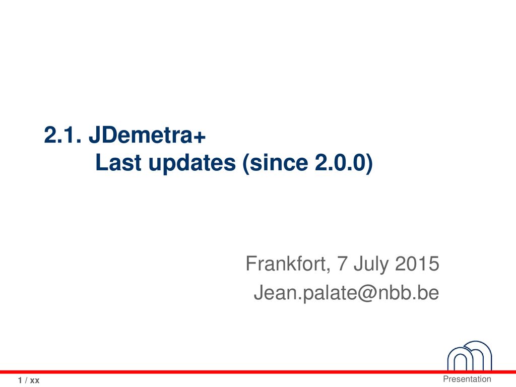 2.1. JDemetra+ Last updates (since 2.0.0)