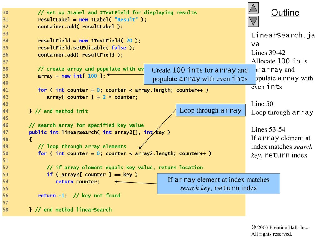 Chapter 7 - Arrays Outline 7.1 Introduction 7.2 Arrays 7.3 Declaring ...