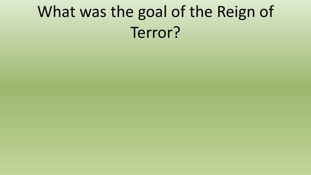 What was the goal of the Reign of Terror