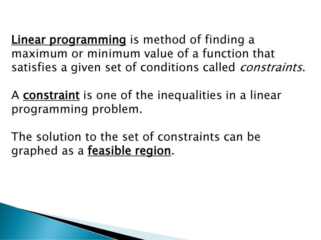 Linear Programming Skill ppt download
