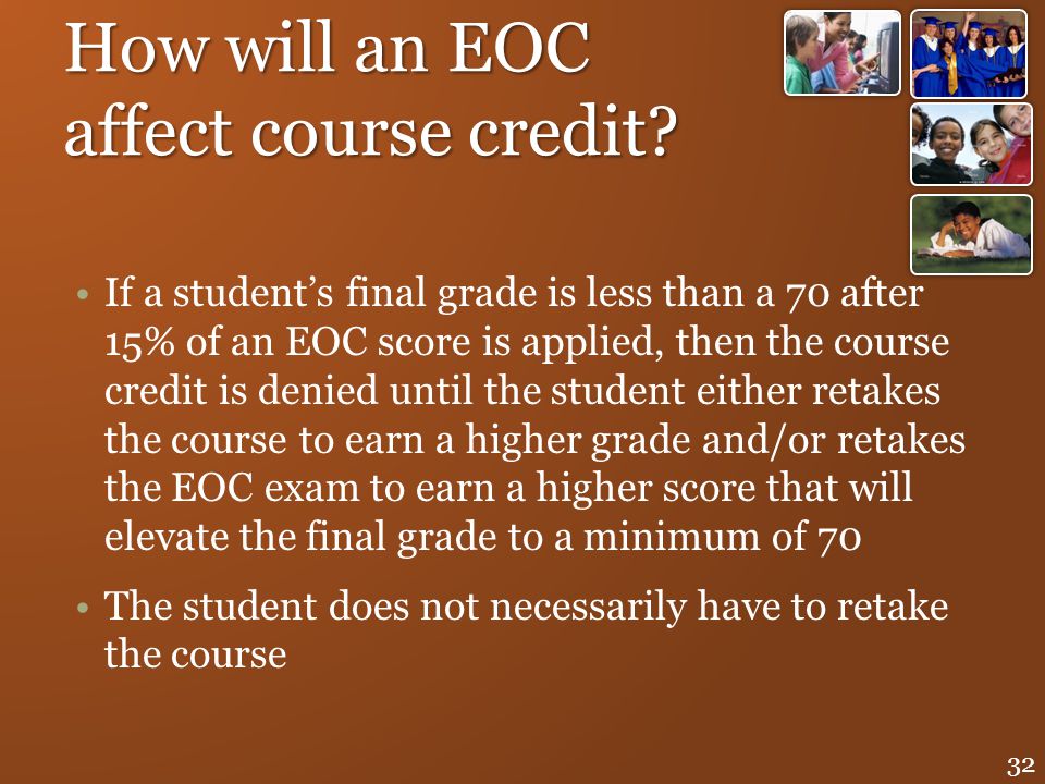 How will an EOC affect course credit