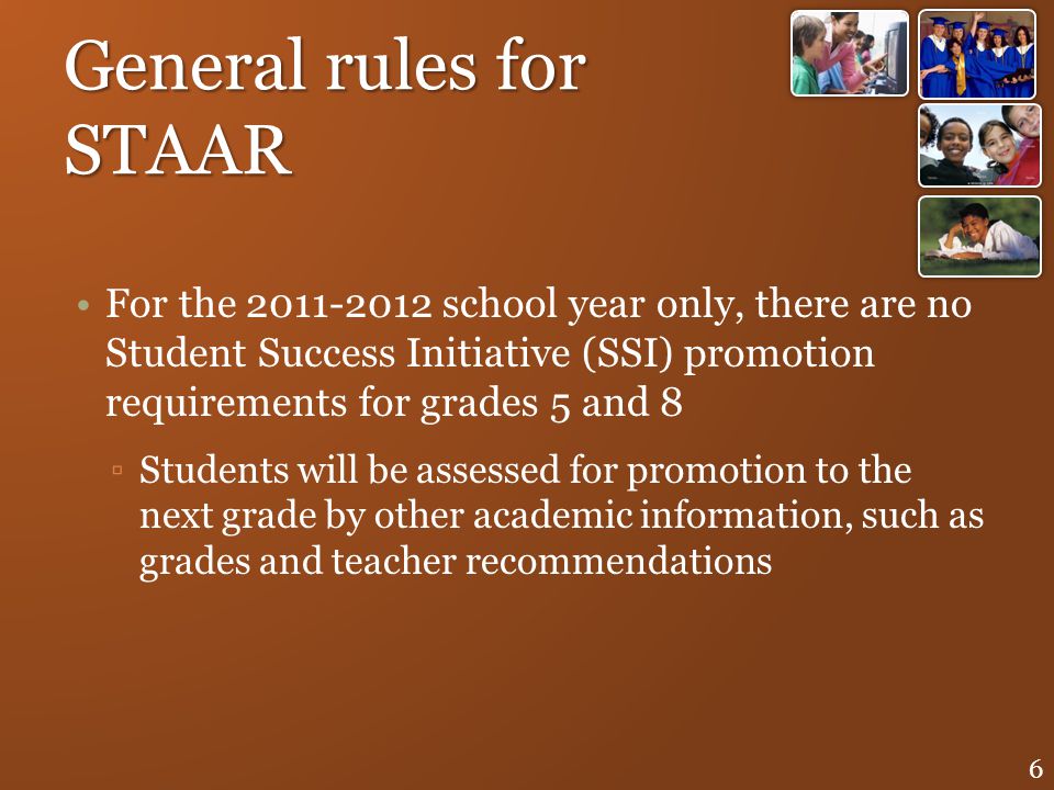 General rules for STAAR