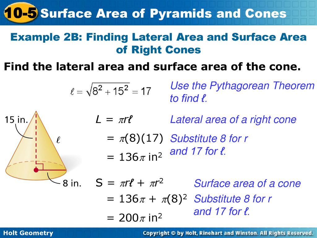 Objectives Learn and apply the formula for the surface area of a