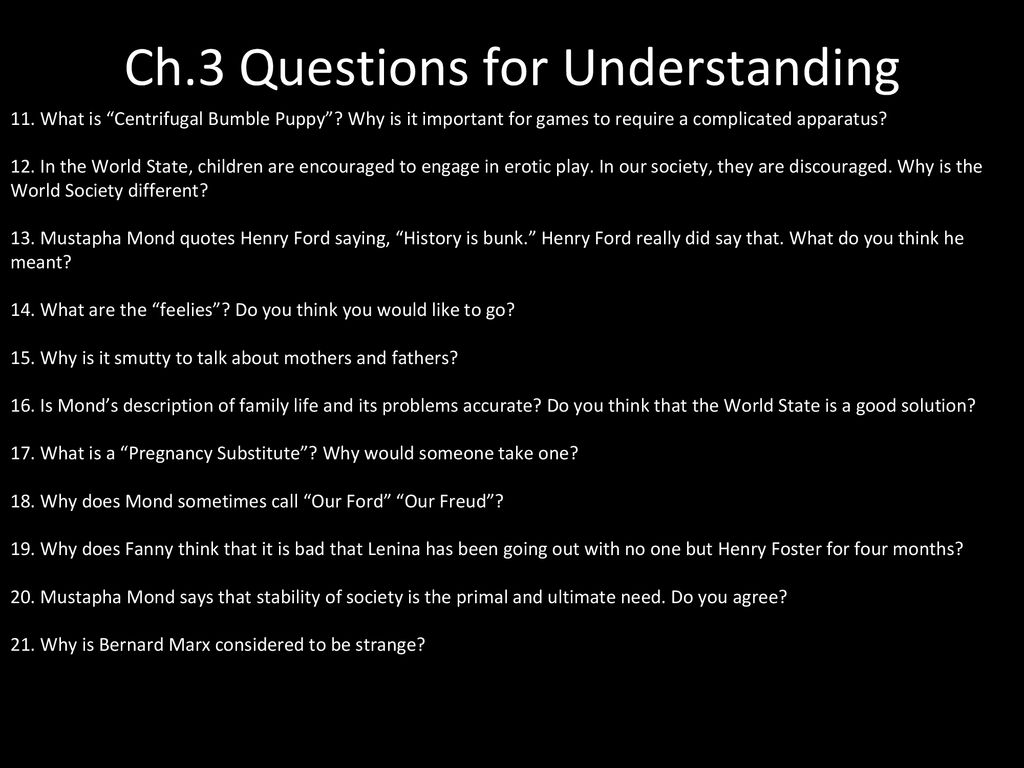 Ch.3 Questions for Understanding