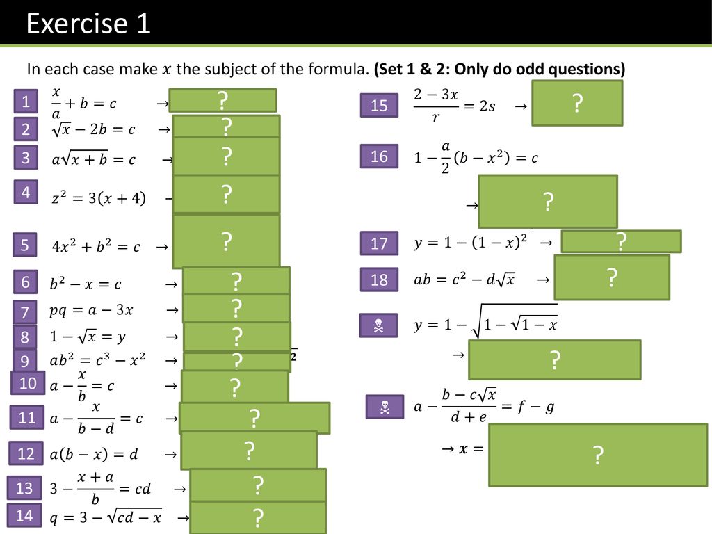 Gcse Changing The Subject Ppt Download