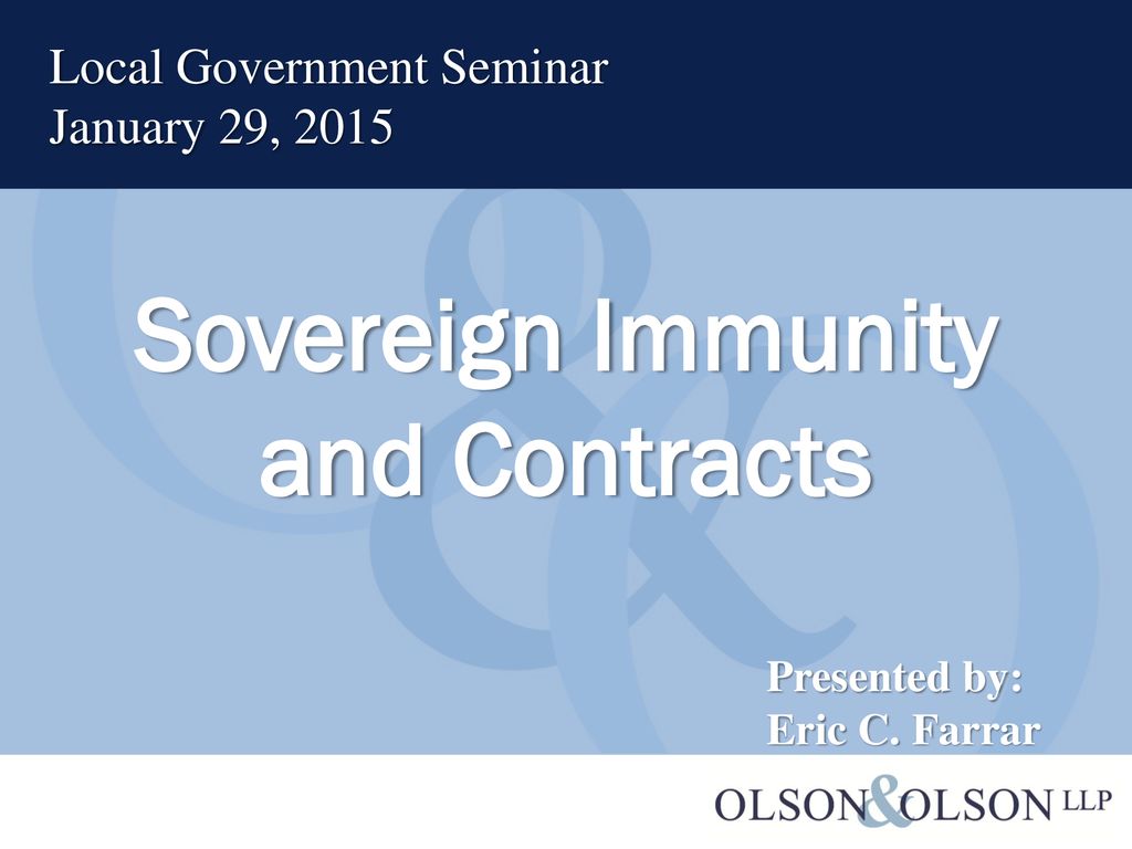 Sovereign Immunity and Contracts - ppt download