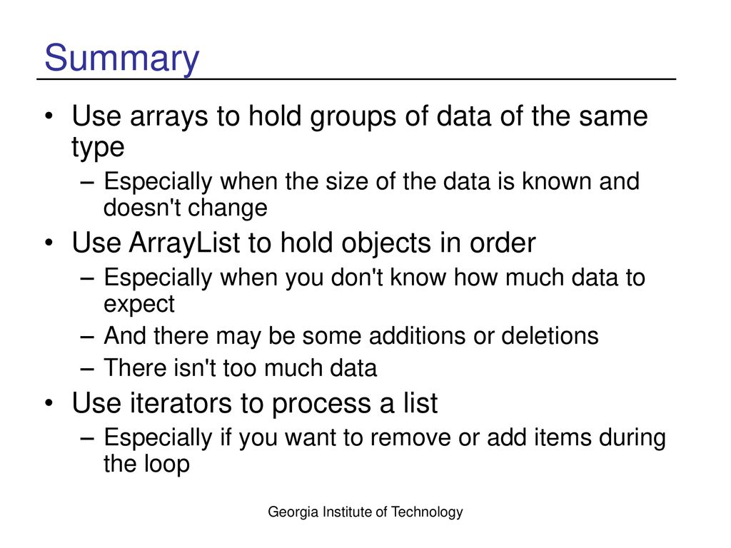 Arrays versus ArrayList - ppt download