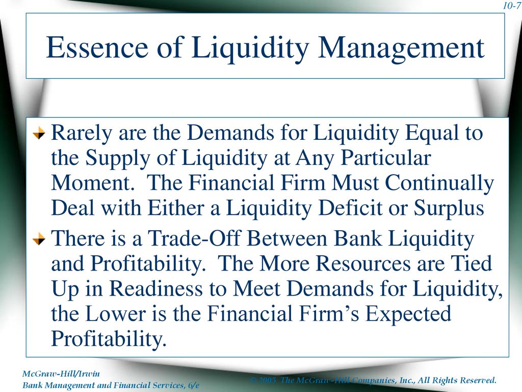 CHAPTER TEN Liquidity And Reserve Management: Strategies And Policies - ppt download