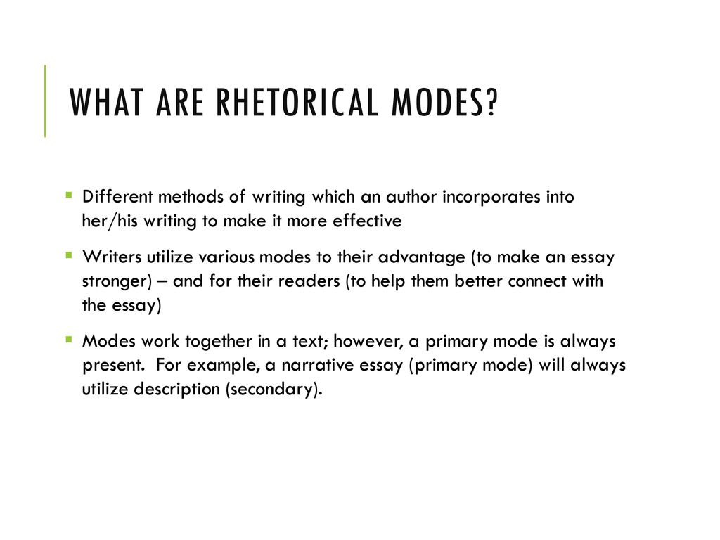 What are Rhetorical Modes