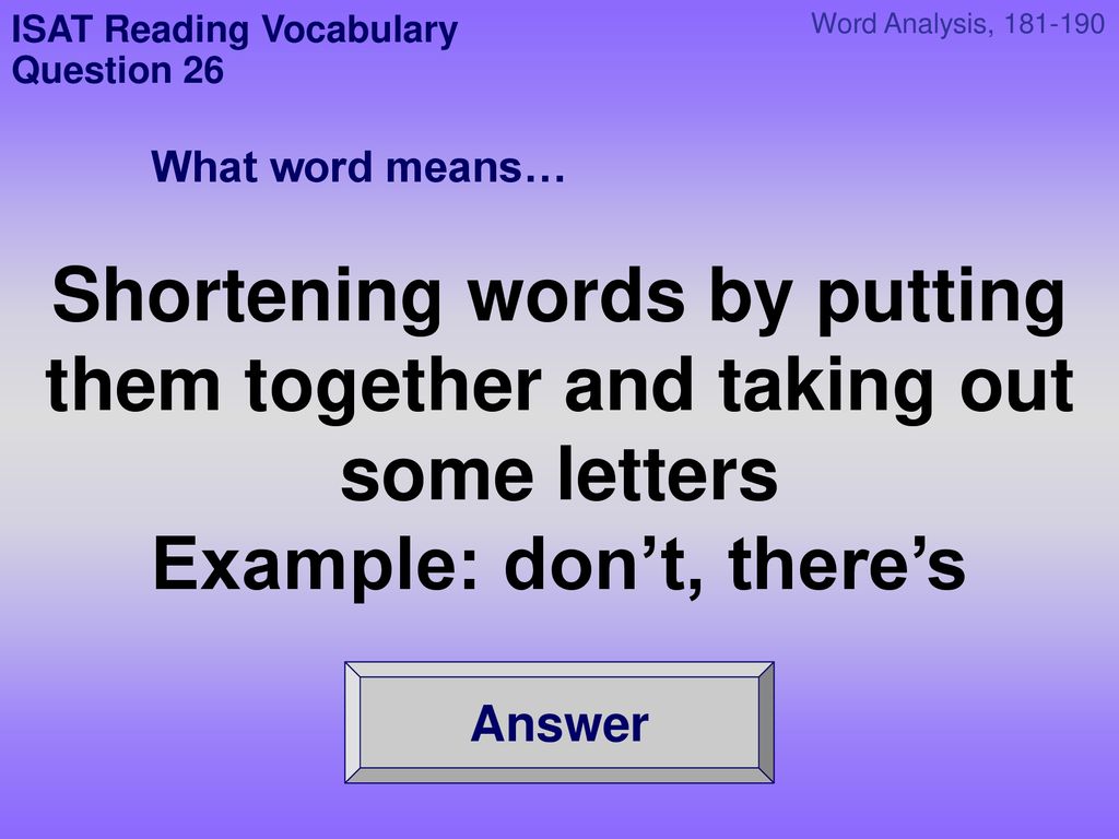 ISAT Reading Vocabulary ppt download