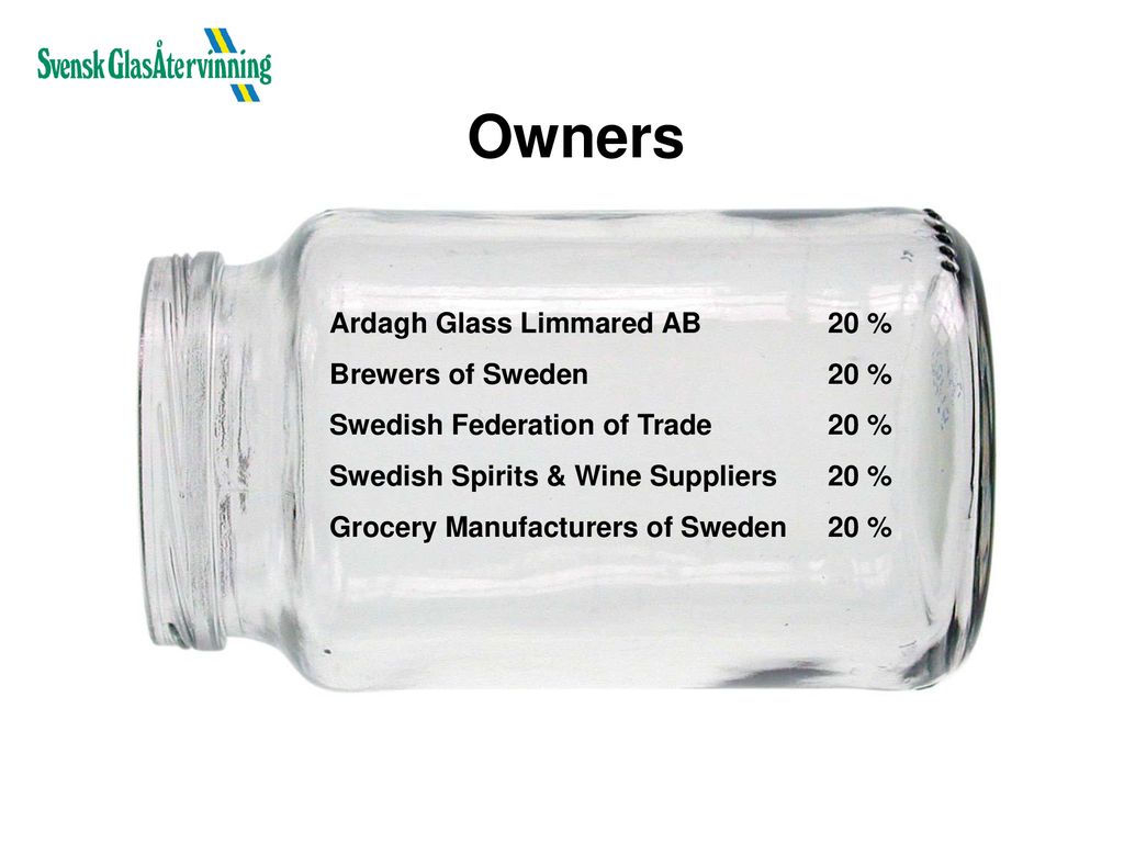 Owners Ardagh Glass Limmared AB 20 % Brewers of Sweden 20 %