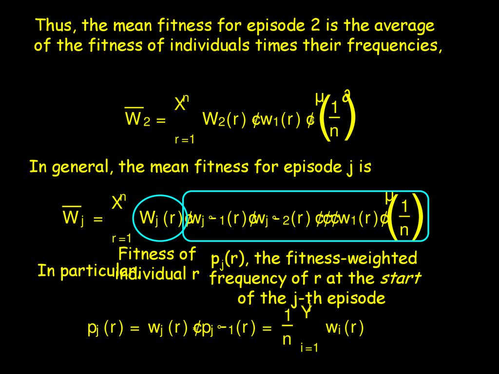Individual Fitness And Measures Of Univariate Selection Ppt Download