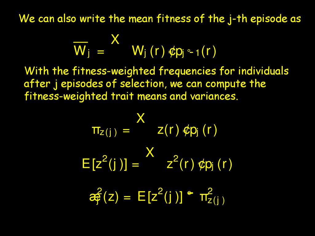Individual Fitness And Measures Of Univariate Selection Ppt Download