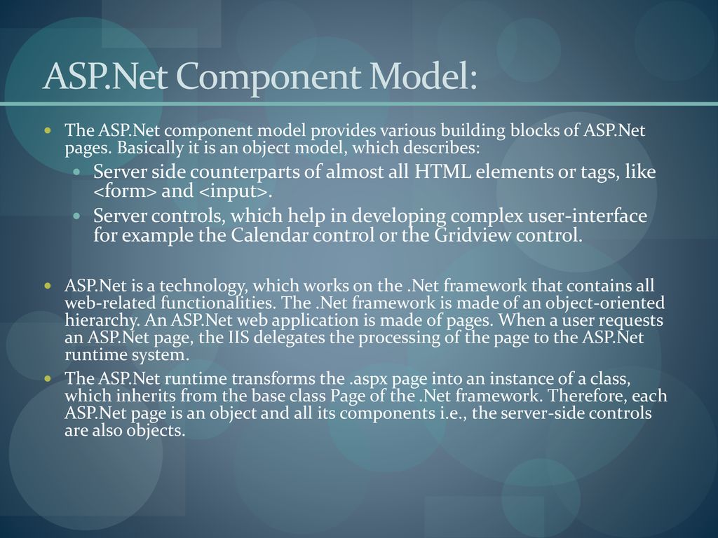 ASP.Net Component Model: