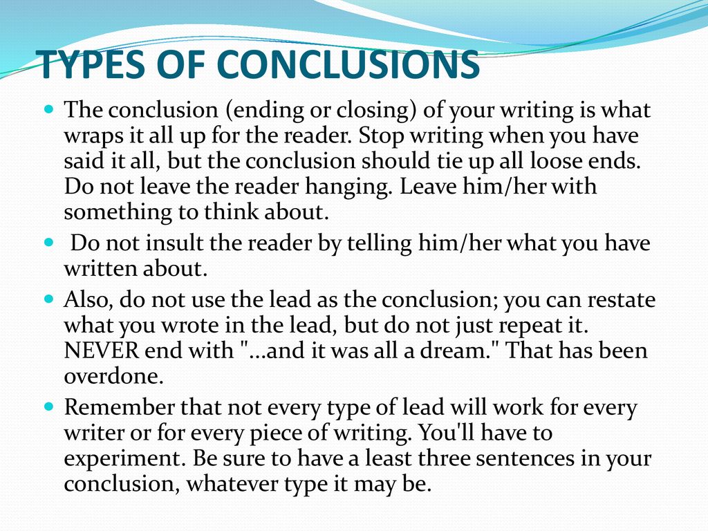 types of conclusions for essays