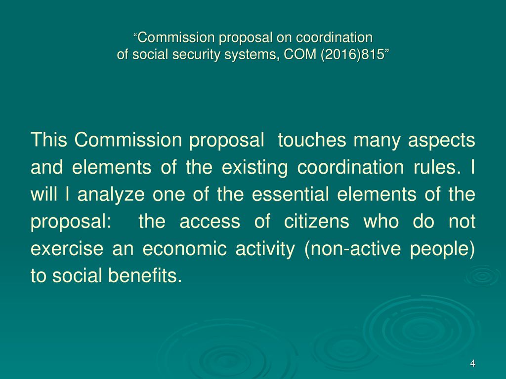 of social security systems, COM (2016)815” - ppt download