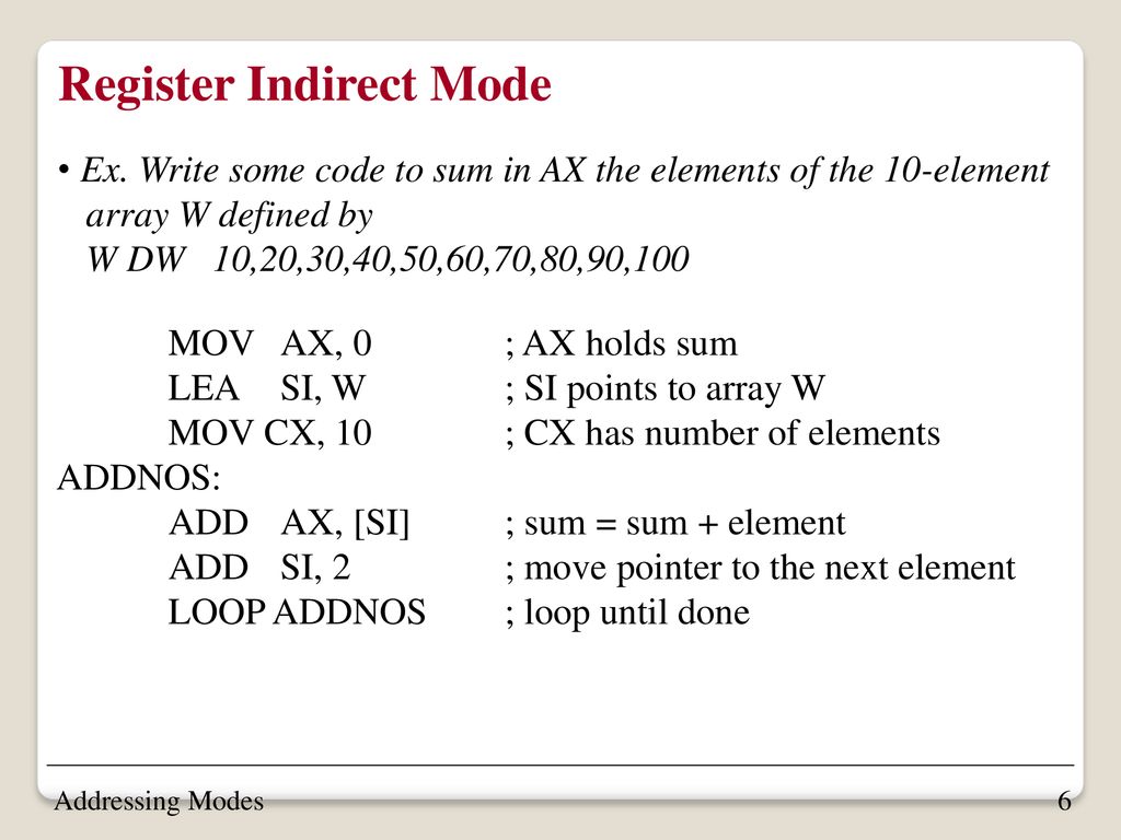 Array and Addressing Modes) - ppt download