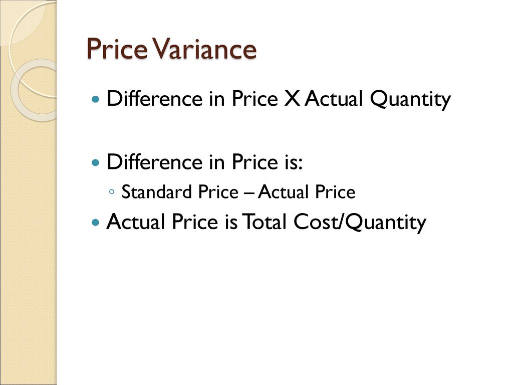 Variance analysis chapter ppt download