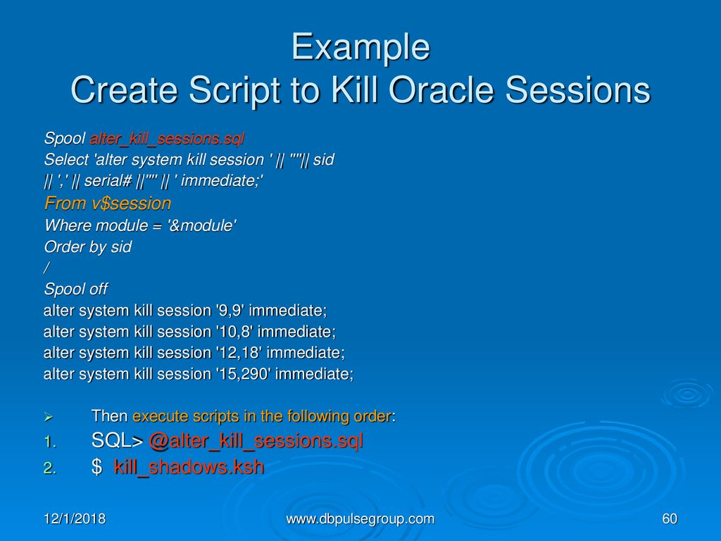 oracle kill session script