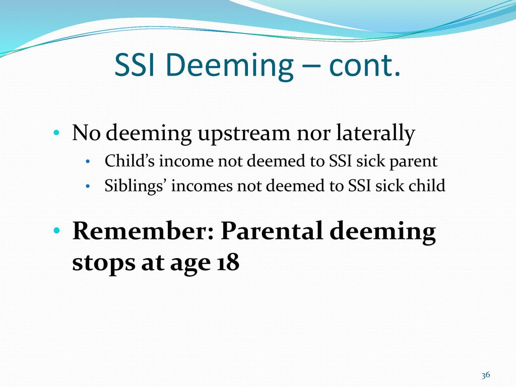 Ssi Deeming Eligibility Chart 2016