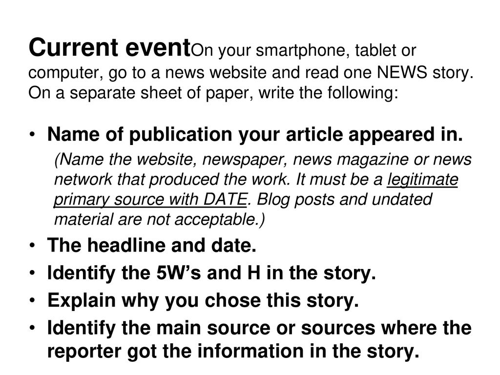 Current Event News Writing. - ppt download
