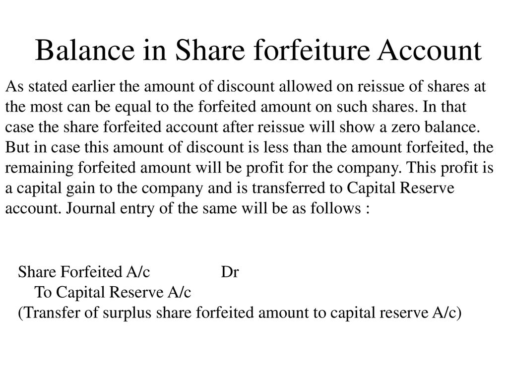 what is share forfeiture