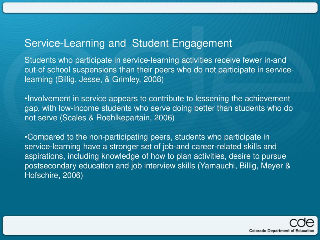 Increasing Student Engagement Through Service-Learning - ppt download