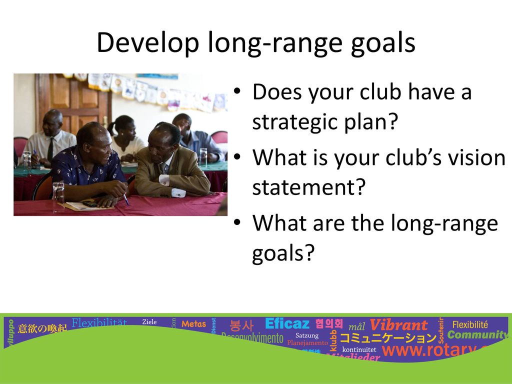 Develop long-range goals