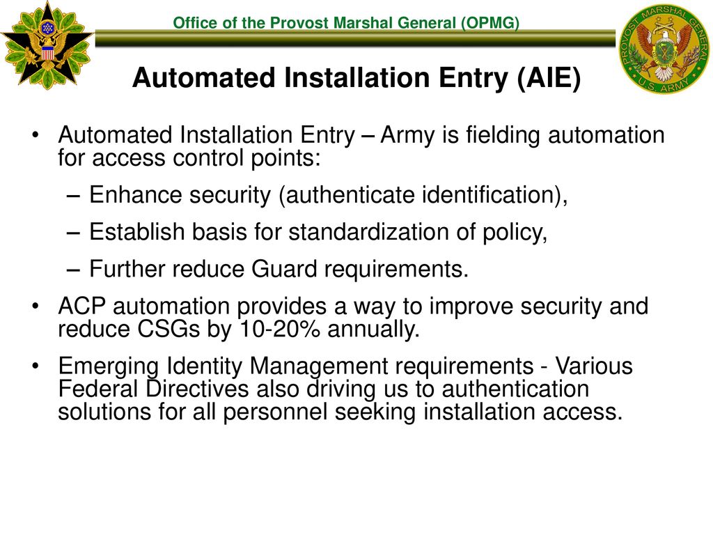 Army physical security initiatives ppt download