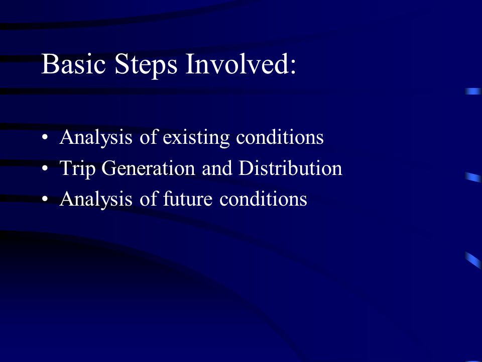 Basic Steps Involved: Analysis of existing conditions