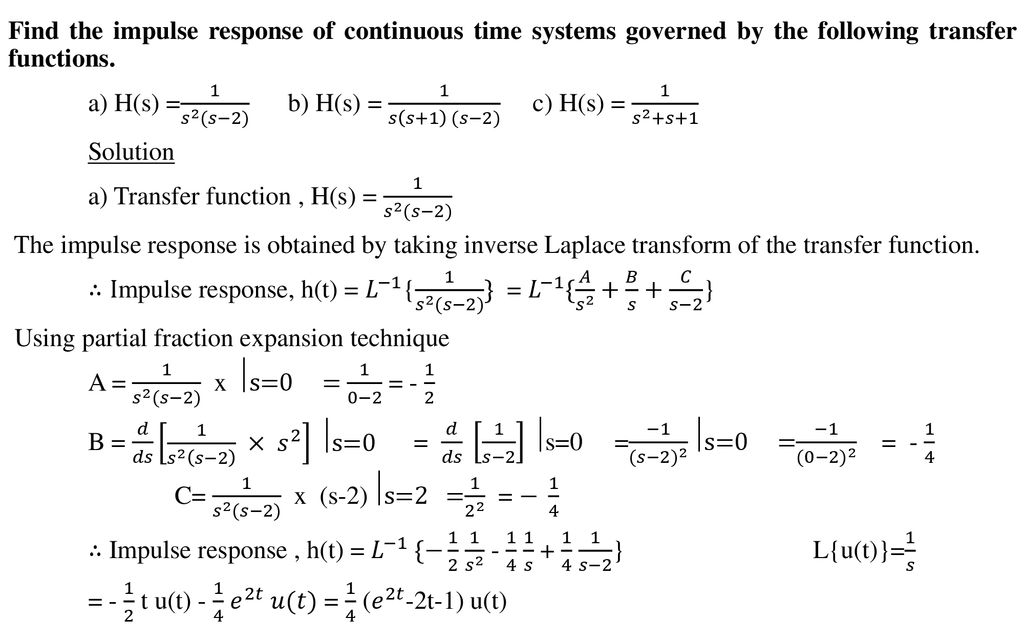 Linear Time Invarient Continuous Time Systems Ppt Download