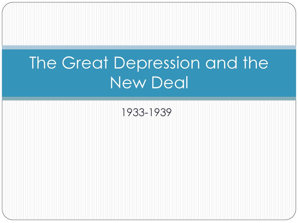 great depression and new deal essay