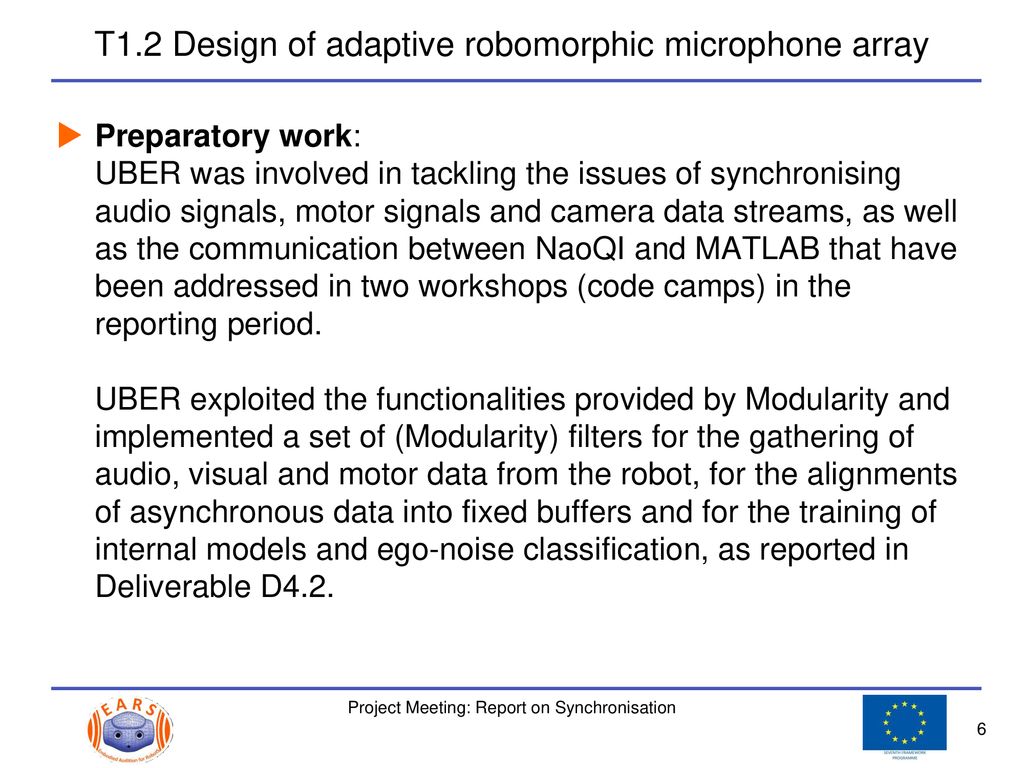 T1.2 Design of adaptive robomorphic microphone array
