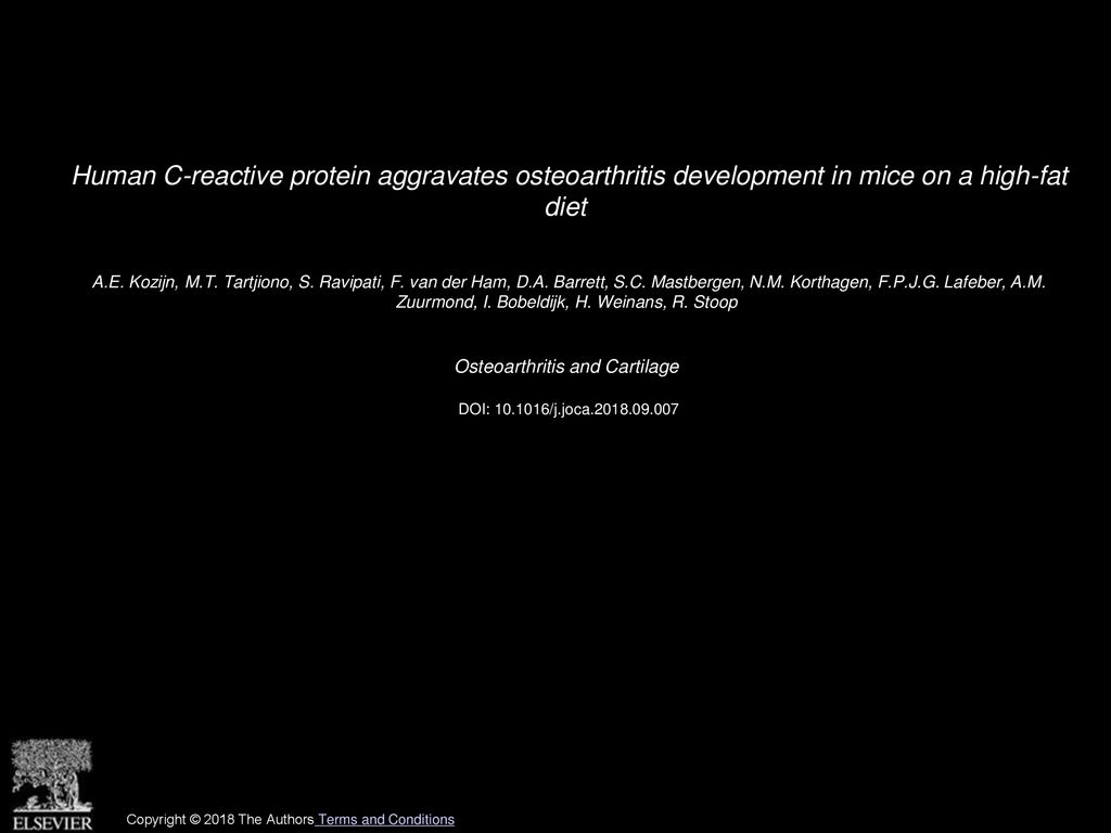 Osteoarthritis And Cartilage Ppt Download