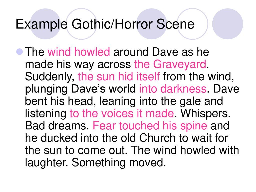 Lesson 5: Writing an opening scene: the Gothic/Horror Genre - ppt download