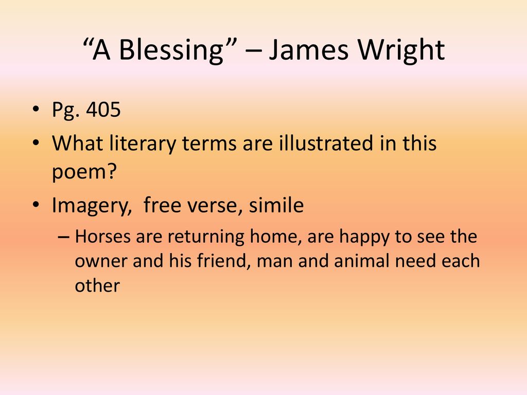 a blessing james wright theme