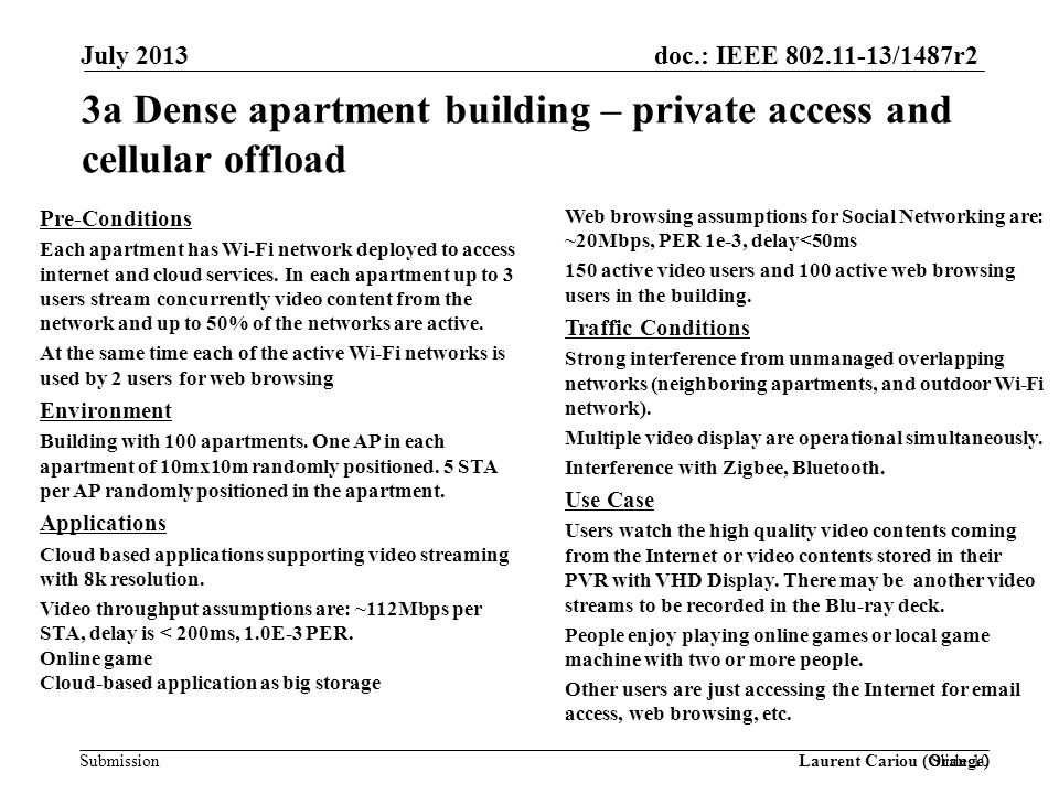 3a Dense apartment building – private access and cellular offload