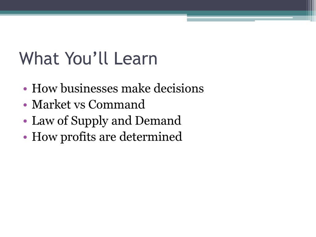 Making decisions in a market economy ppt download