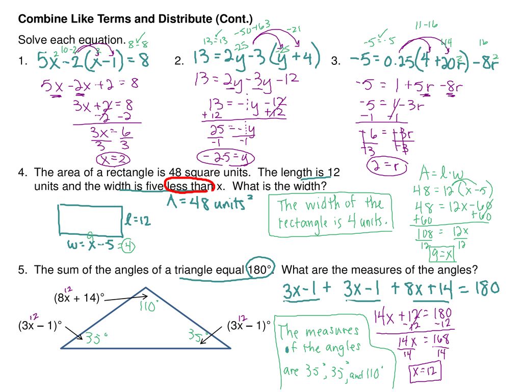 Combine Like Terms and Distribute - ppt download