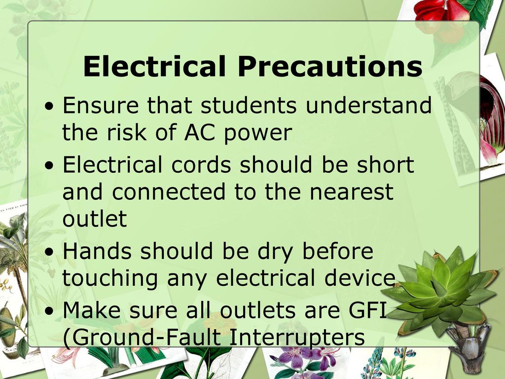 Science Safety: General Science Safety Checklist Circuit Diagram