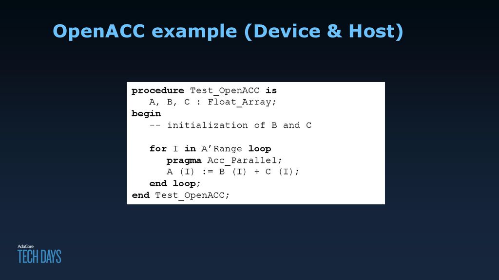 OpenACC example (Device & Host)