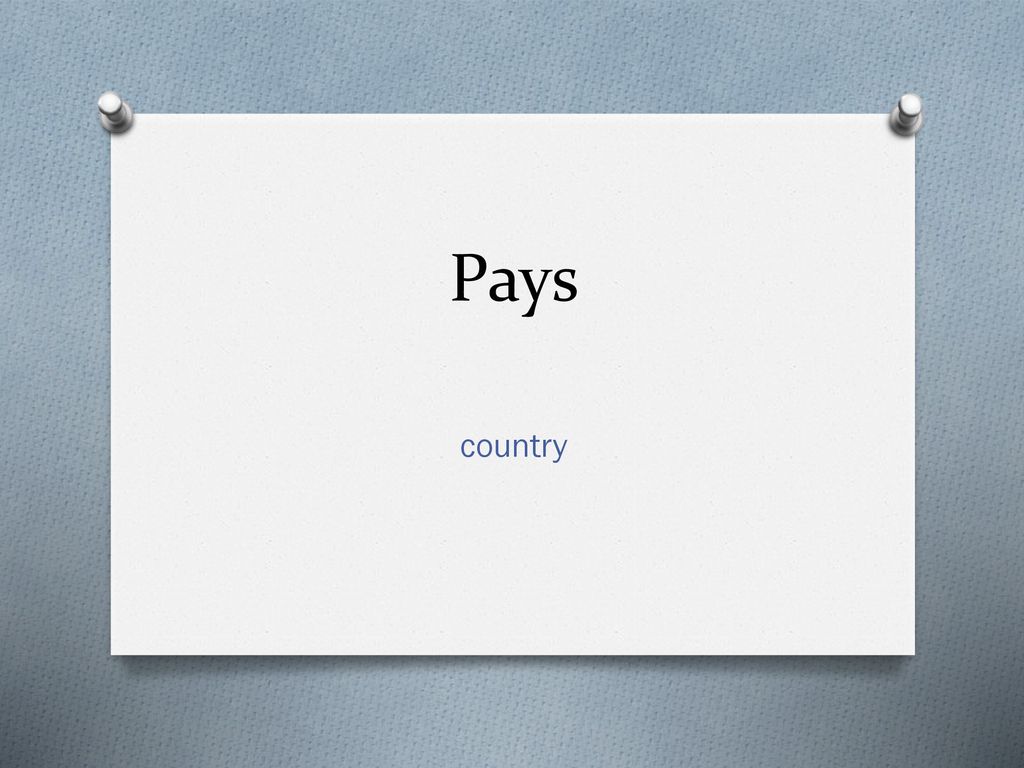 Pays country