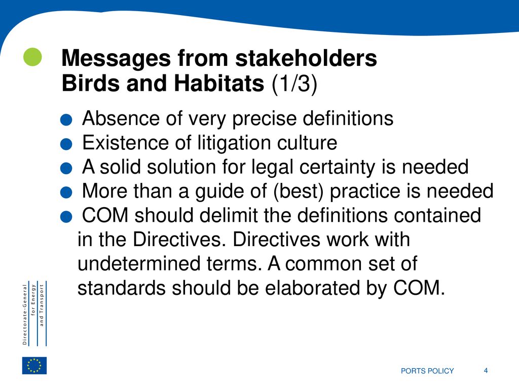 Messages from stakeholders Birds and Habitats (1/3)
