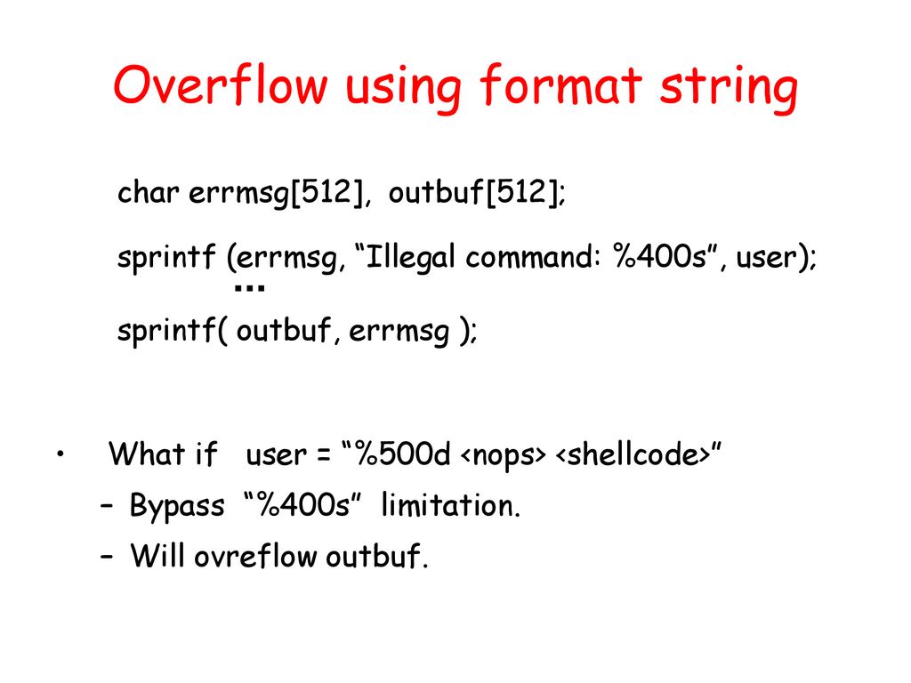 Preventing Buffer Overflow Attacks - ppt download