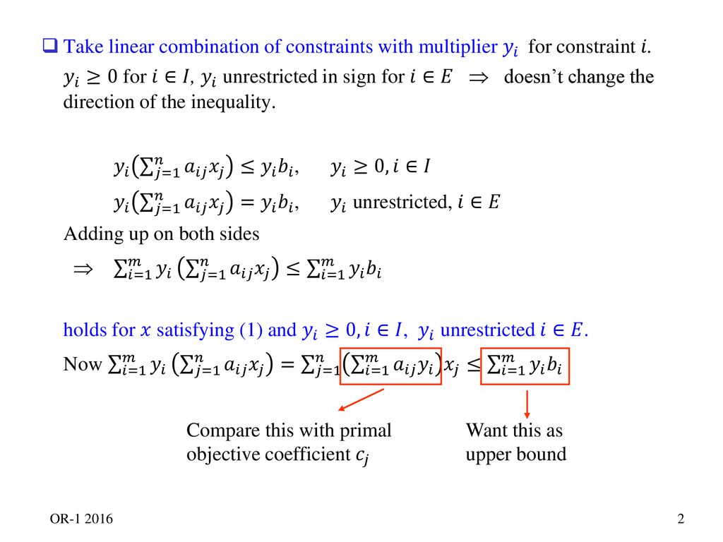 Chap 9 General Lp Problems Duality And Infeasibility Ppt Download